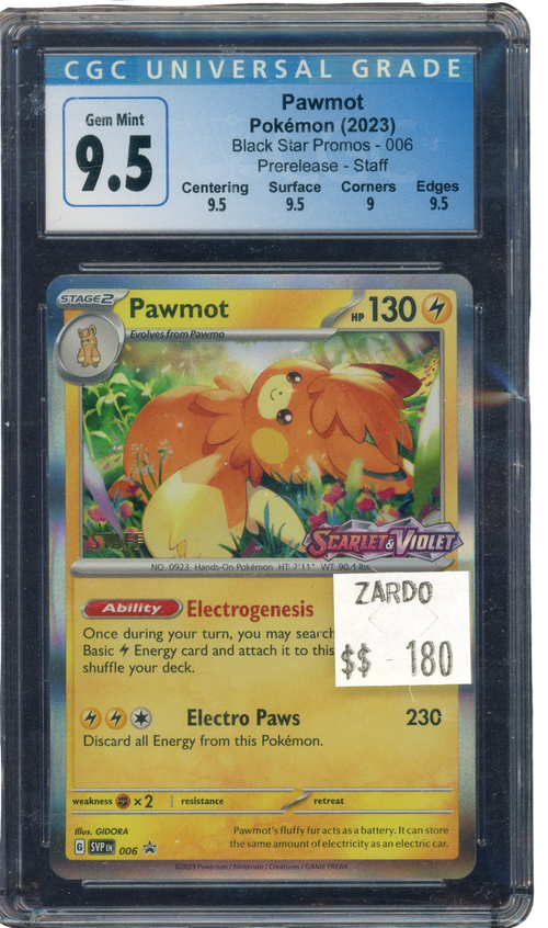 CGC 9.5 PAWMOT STAFF SCARLET&VIOLET PRERELEASE