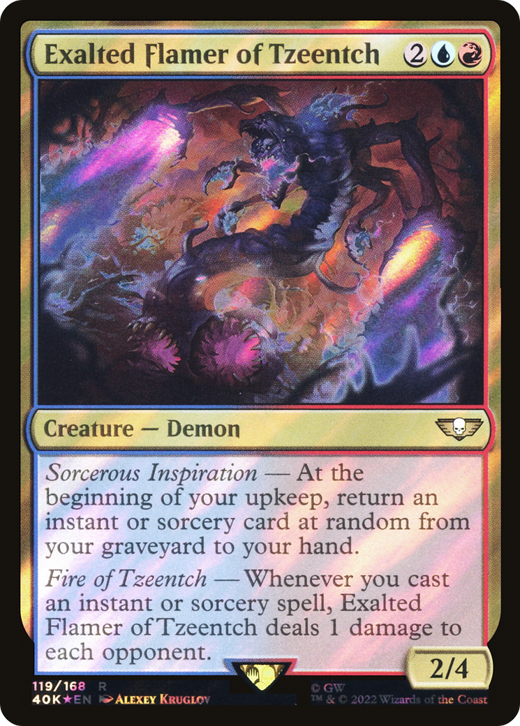 Exalted Flamer of Tzeentch (40K-119â˜…) - Warhammer 40,000 Commander Foil