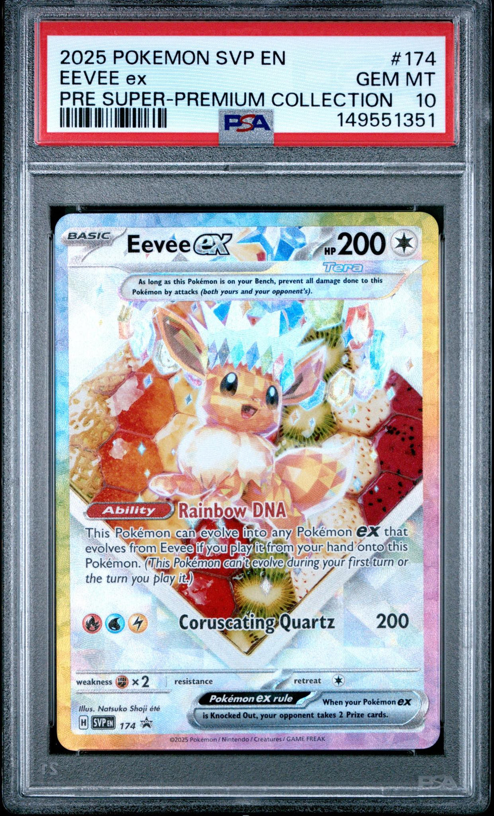 2025 POKEMON SVP EN-SV BLACK STAR PROMO 174 EEVEE EX PRISMATIC EVOLUTIONS SUPER-PREMIUM COLLECTION PSA 10