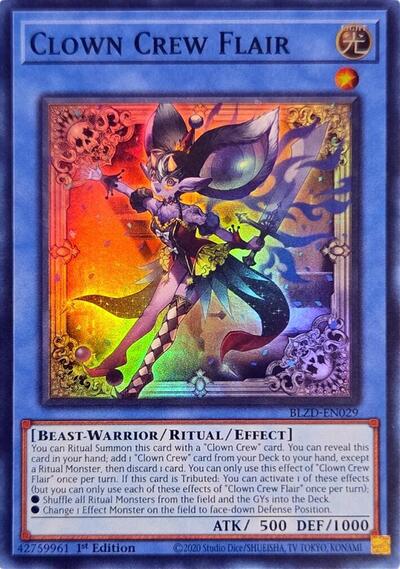 Clown Crew Flair - BLZD-EN029 - Super Rare - 1st Edition