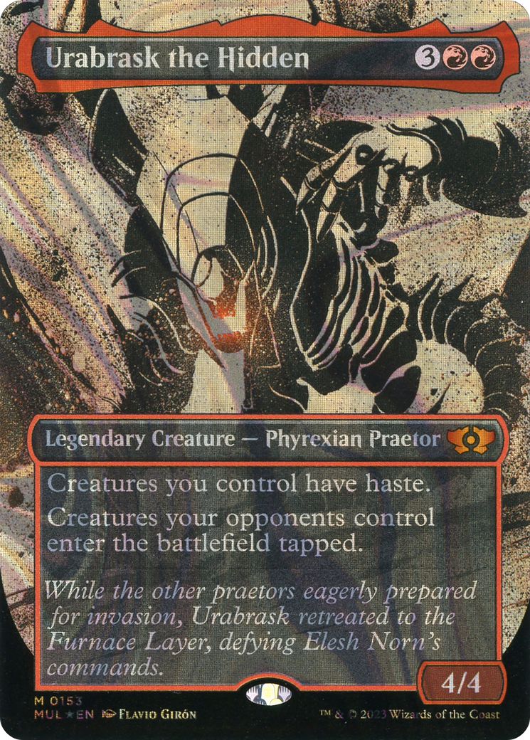 Urabrask the Hidden (MUL-153) - Multiverse Legends: (Showcase) (Borderless) Foil