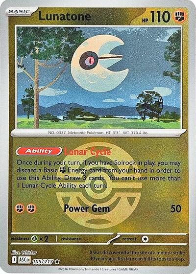 Lunatone - Dusk Ball - 105/217 - Rare [me025-105] [Reverse Holo]