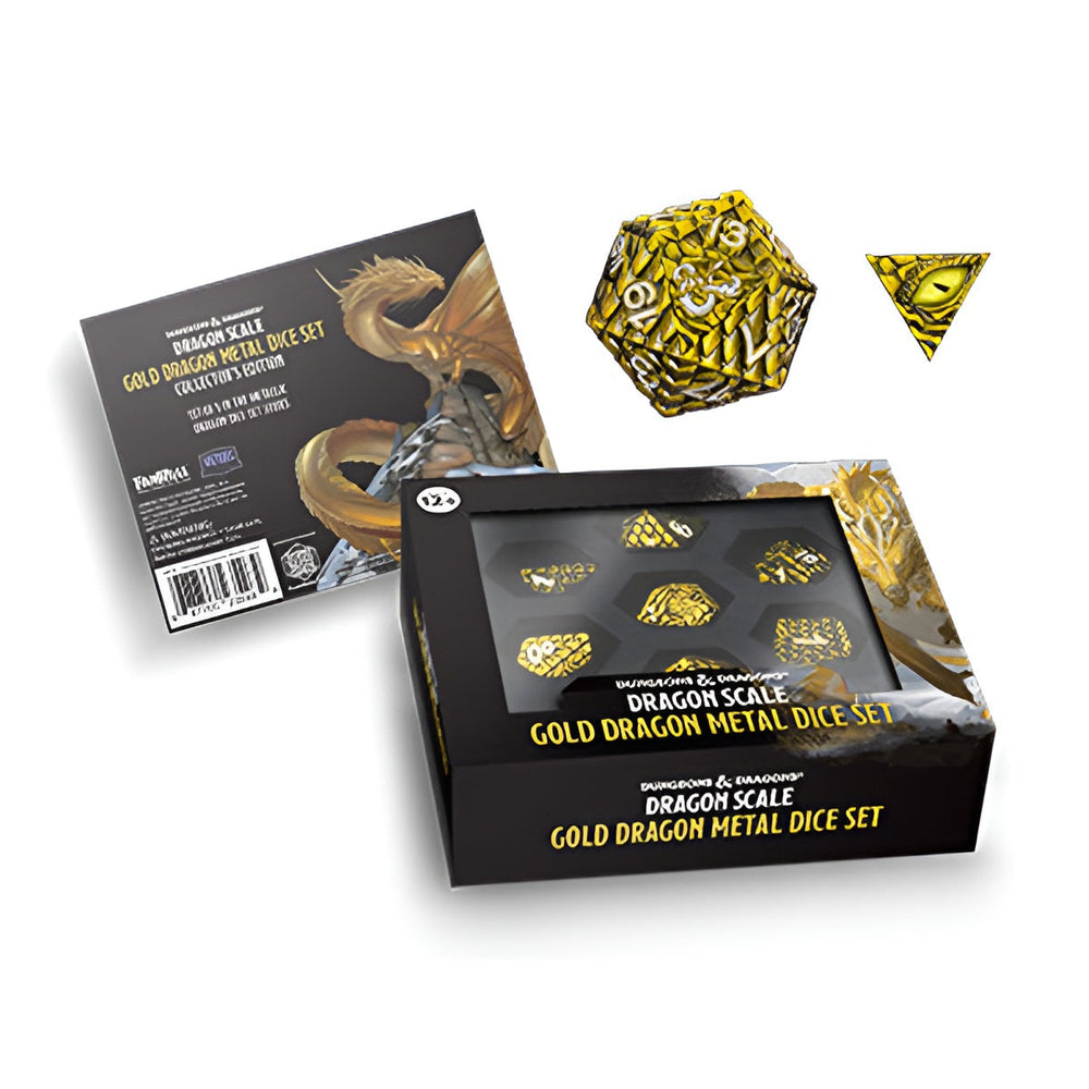 7-Die Set D&D Dragon Scale: Metal- Gold