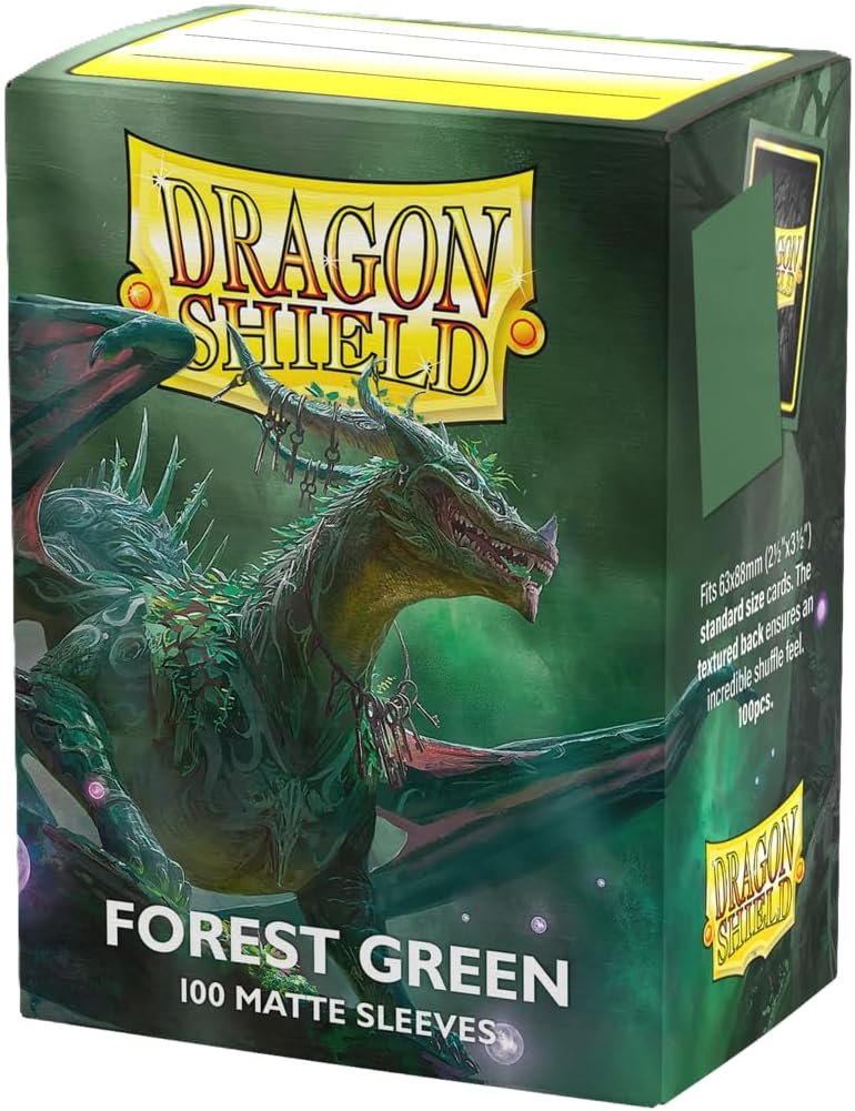 Dragon Shield Matte Forest Green Standard Size Card Sleeves Display Box - 10 Packs