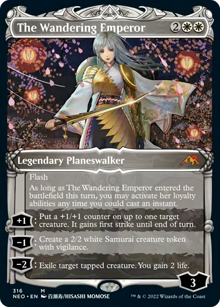 The Wandering Emperor (NEO-316) - Kamigawa: Neon Dynasty: (Showcase)