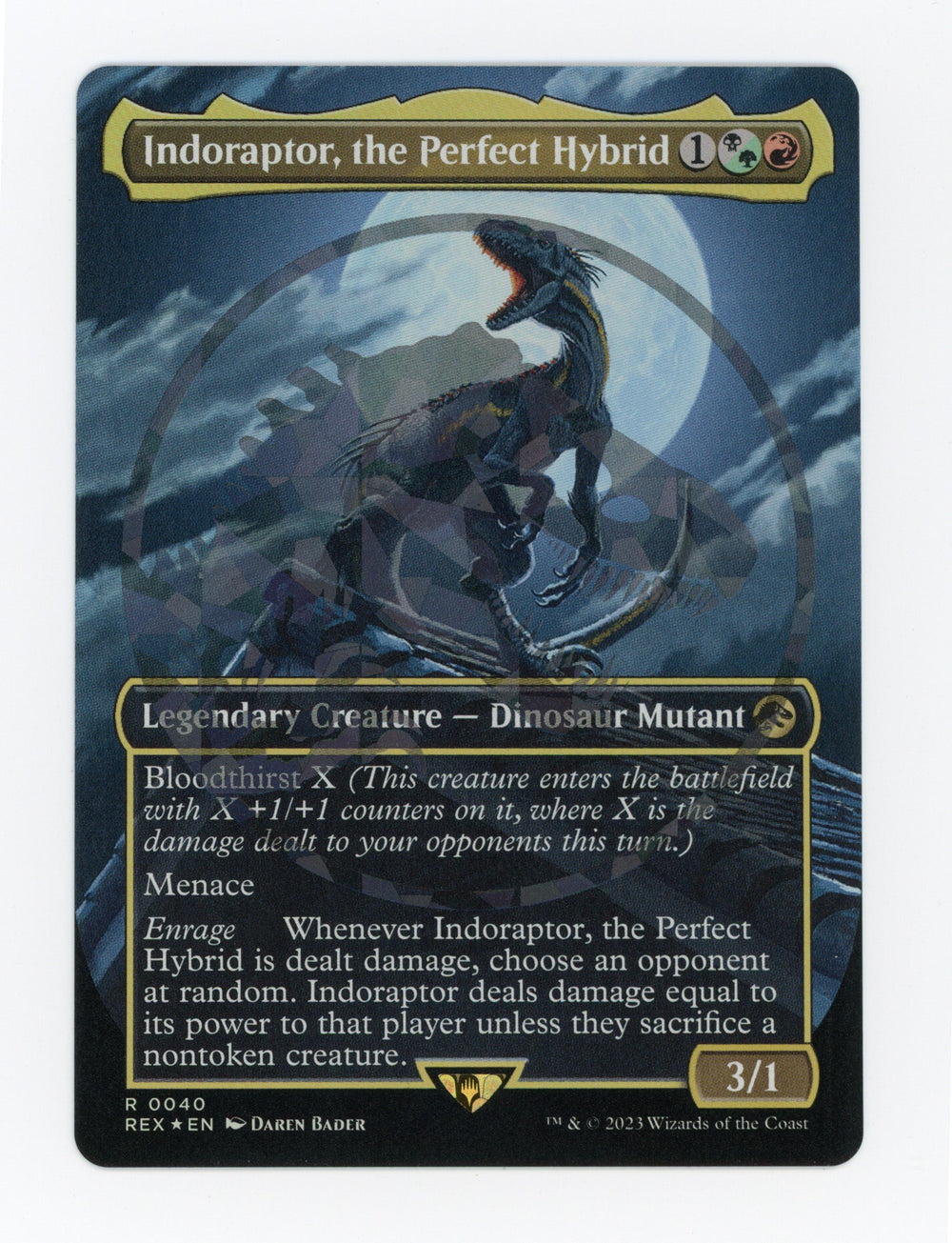 Indoraptor, the Perfect Hybrid — Borderless|Emblem|Foil — ID 17590