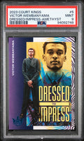2023 Panini Court Kings Dressed to Impress - #5 - Victor Wembanyama - Amethyst Limited to /99 - PSA Graded Card