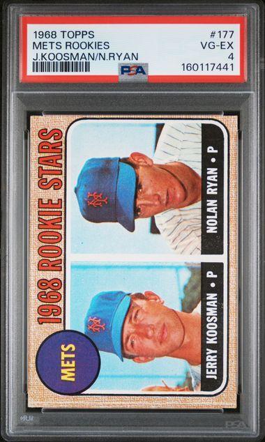1968 TOPPS #177 METS ROOKIES J.KOOSMAN/N.RYAN PSA 4