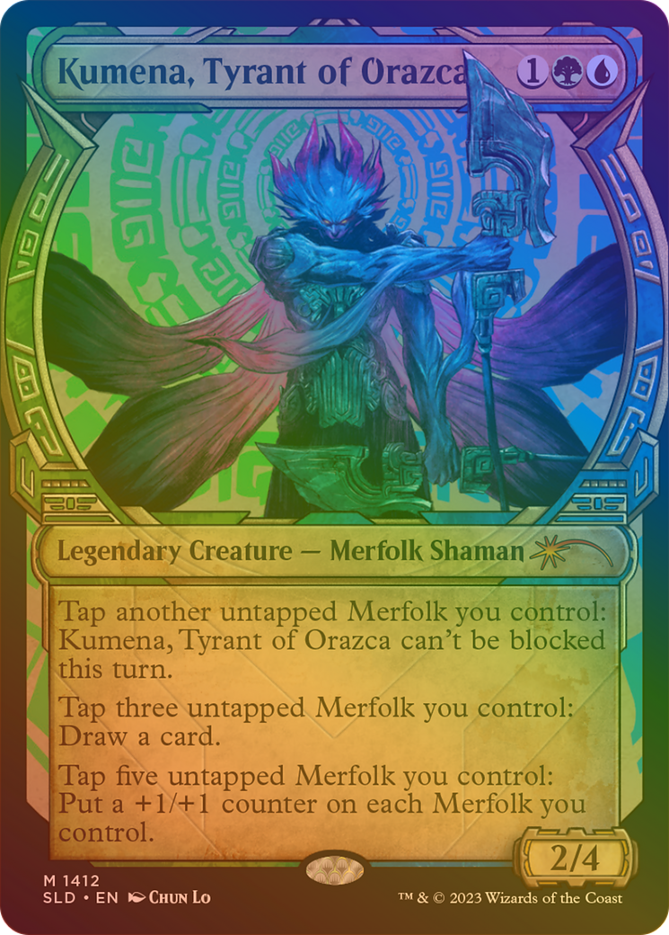 Kumena, Tyrant of Orazca (SLD-1412â˜…) - Secret Lair Drop: (Showcase) Foil