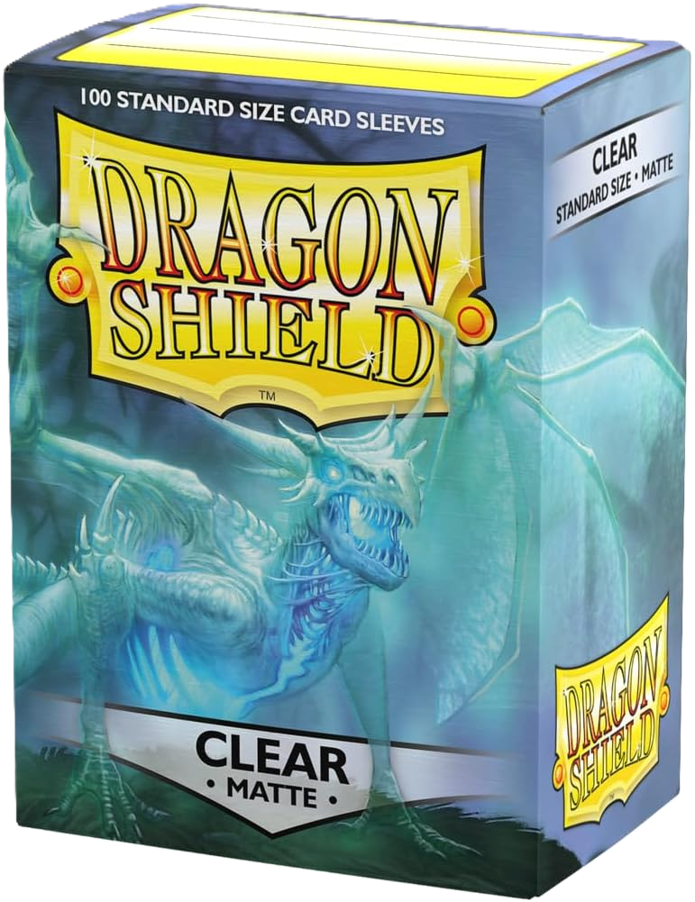 Dragon Shield Matte Clear Standard Size Card Sleeves Display Box - 10 Packs
