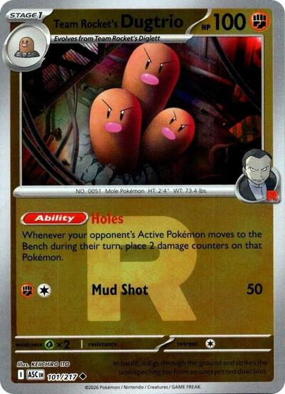 Team Rocket's Dugtrio - Team Rocket - 101/217 - Uncommon [me025-101] [Reverse Holo]