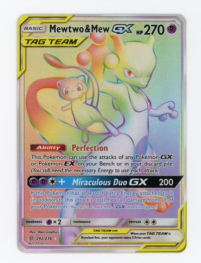 Mewtwo & Mew-GX — Damaged|Rare Secret — ID 17483