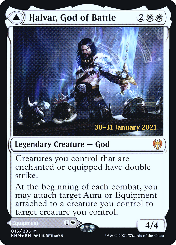 Halvar, God of Battle // Sword of the Realms (PRE-15S) - Kaldheim Promos Foil