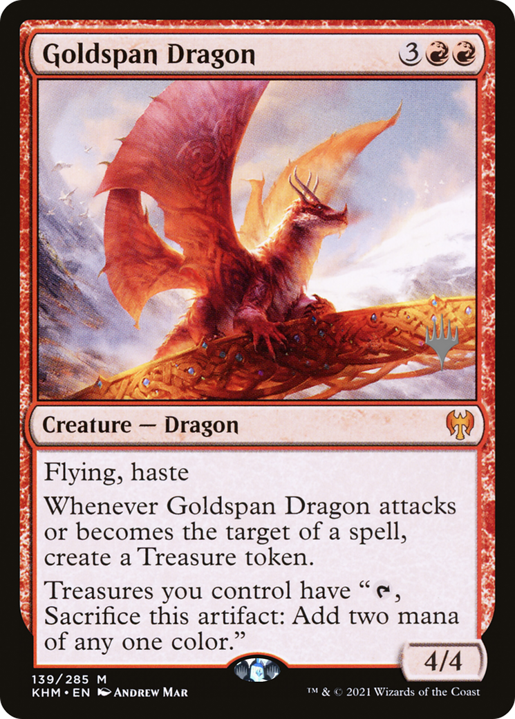 Goldspan Dragon (PPKHM-139P) - Kaldheim Promos Foil