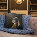 Cat with Pearl Earring Pillow