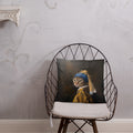 Cat with Pearl Earring Pillow