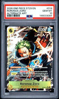 2026 ONE PIECE STARTER DECK ST29-EGGHEAD 014 RORONOA ZORO ALTERNATE ART PSA 10