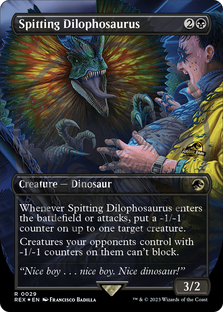 Spitting Dilophosaurus (REX-029) - Jurassic World Collection (Borderless) Foil