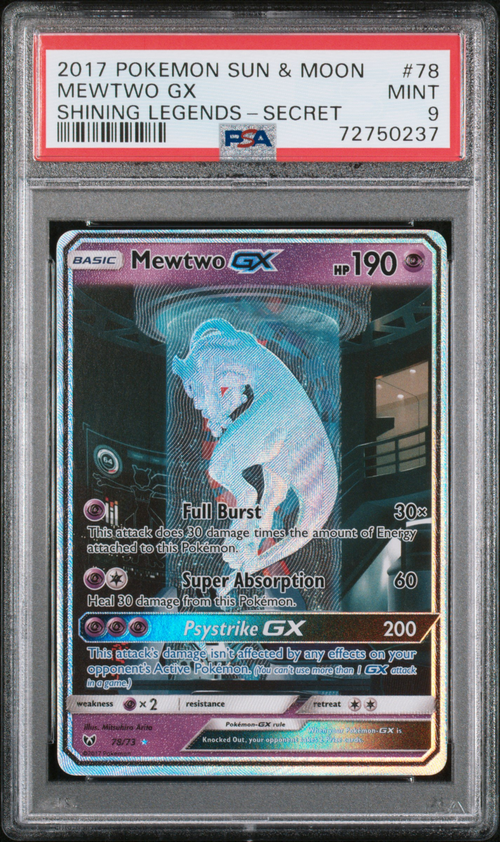 PSA 9 MEWTWO GX SHINING LEGENDS-SECRET
