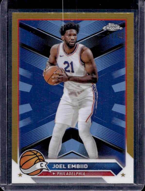 2023/24 Topps Chrome Joel Embiid #100 Gold Refractor /50