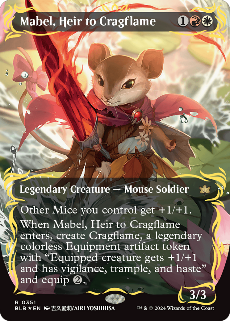Mabel, Heir to Cragflame (BLB-351) - Bloomburrow: (Showcase) (Borderless) Foil