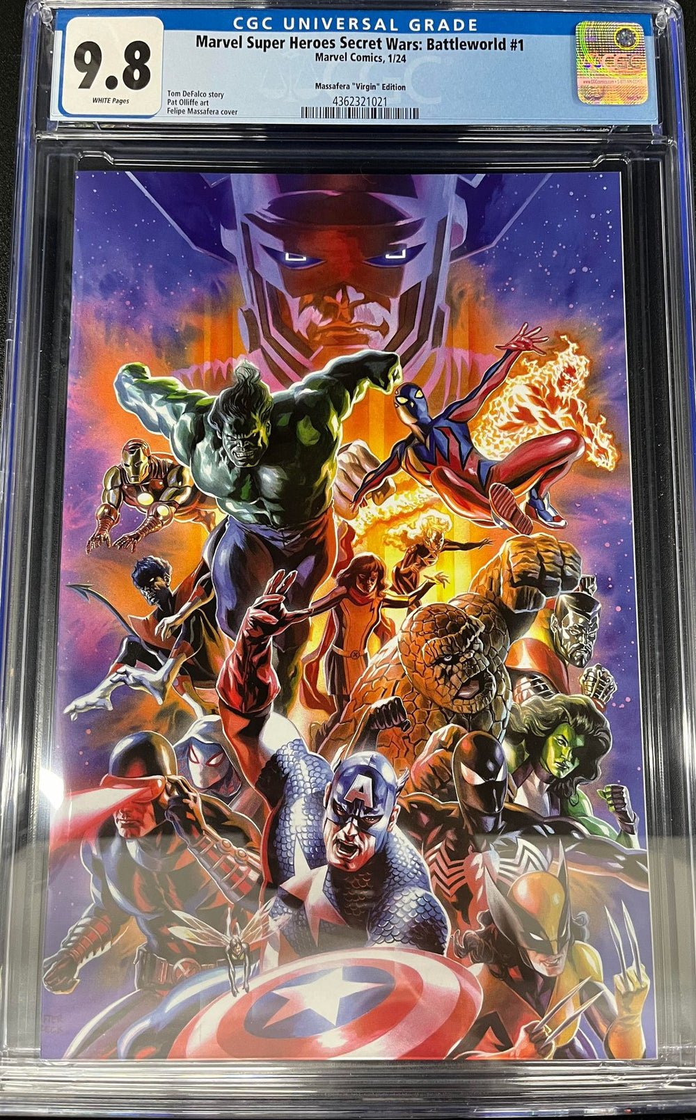 CGC 9.8 Marvel Super Heroes Secret Wars Battleworld 1 Massafera Virgin Edition