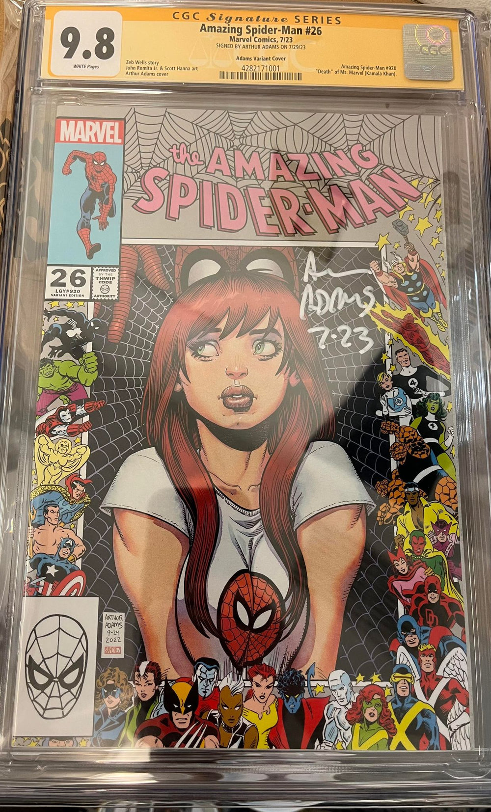 CGC 9.8 Signature Series Amazing Spider-Man #26 Adams Variant Signed by Arthur Adams