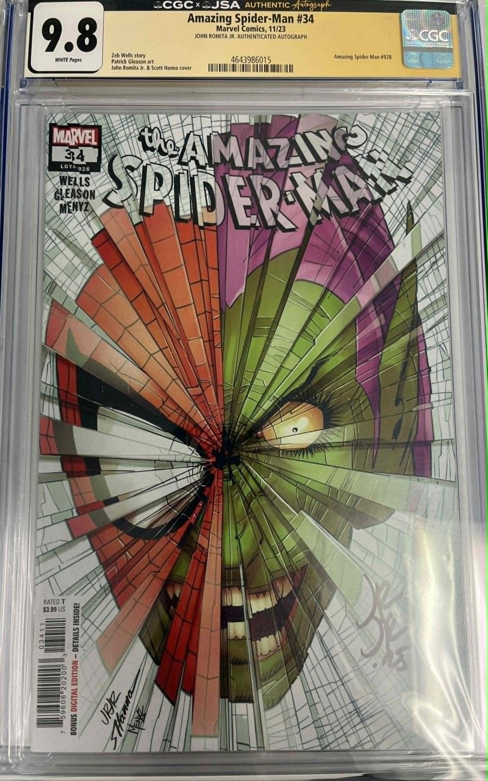 CGC 9.8 Signature Series Amazing Spider-Man #34 Signed by John Romita Jr.