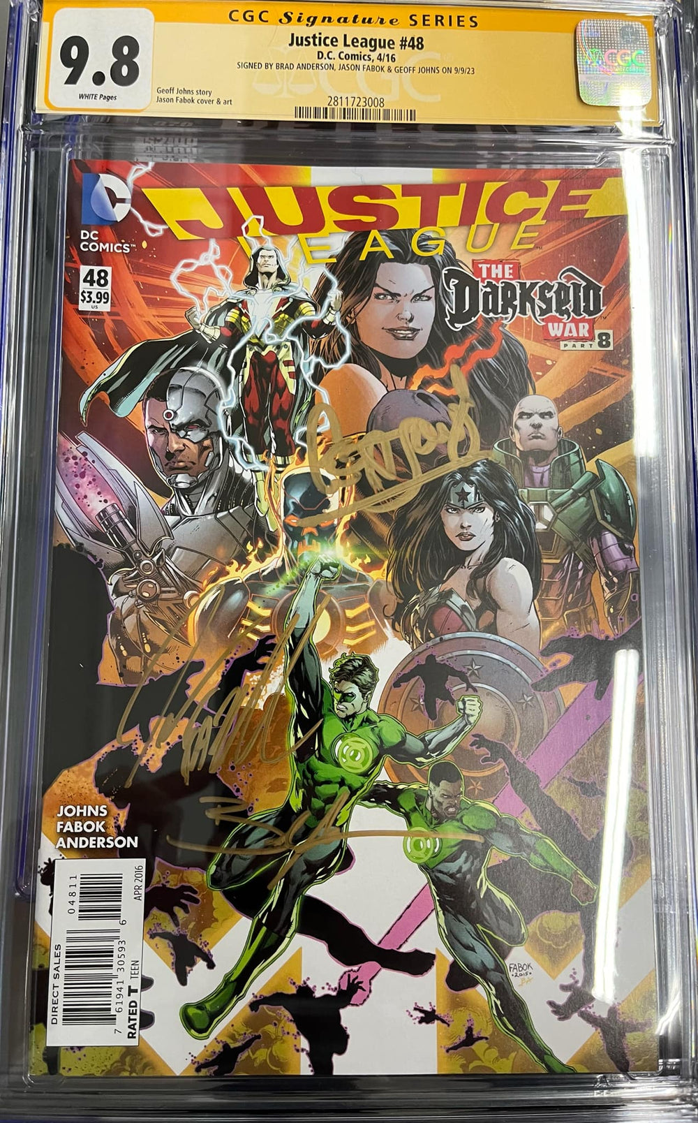 CGC 9.8 Signature Series Justice League #48 Signed by Brad Anderson, Jason Fabok & Geoff Johns