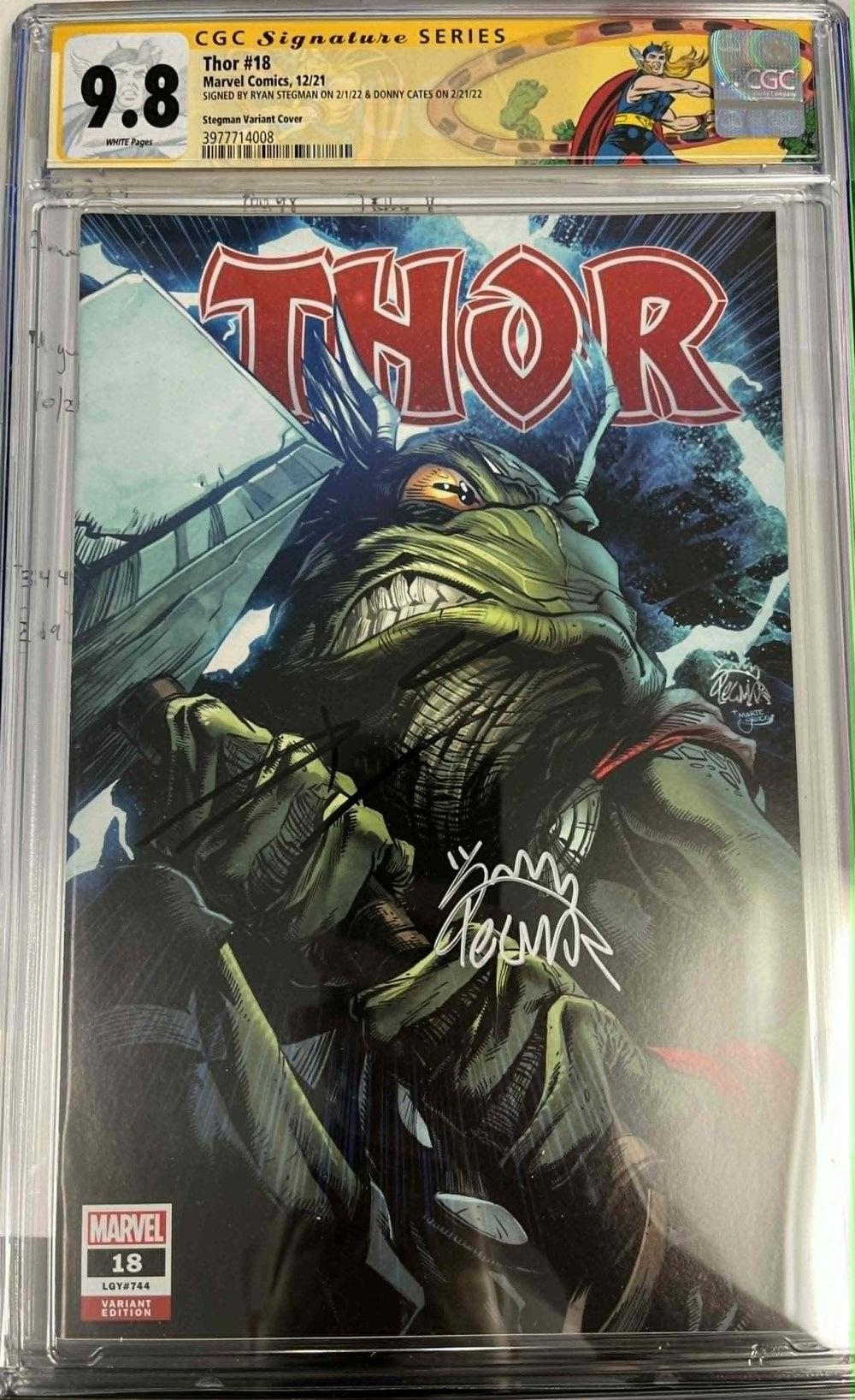 CGC 9.8 Signature Series Thor #18 Signed by Ryan Stegman & Donny Cates