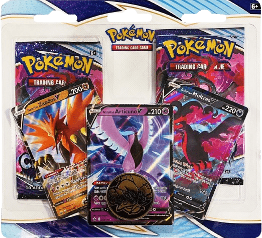 Chilling Reign Galarian Zapdos V, Articuno V, Moltres V 2-Pack Blister