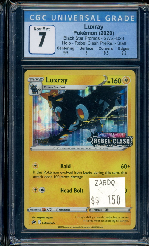 CGC 7 Luxray Black Star Promo -STAFF     -Rebel Clash
