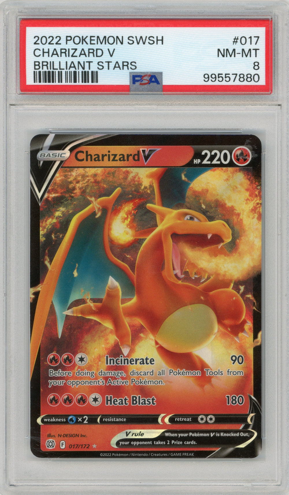 Charizard V — PSA 8|Rare Holo V — ID 17541