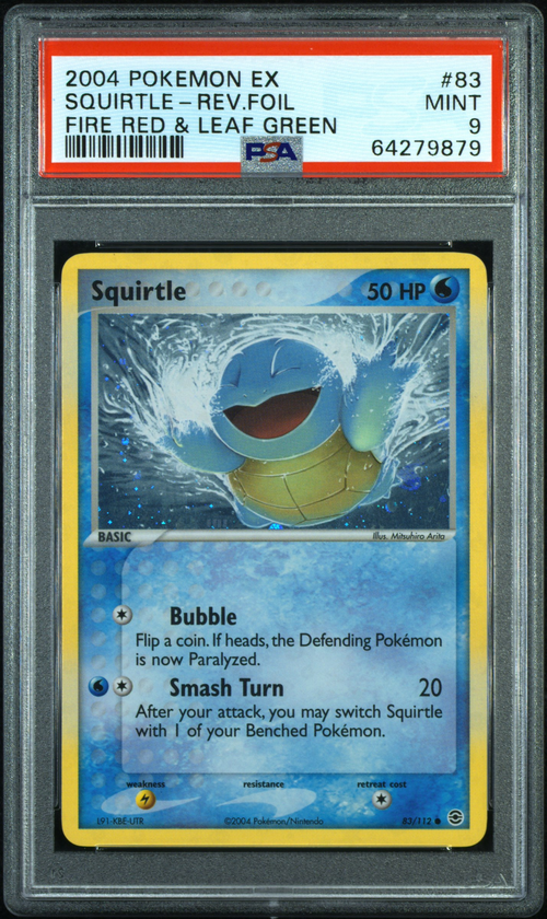 PSA 9 SQUIRTLE-REV.FOIL FIRE RED & LEAF GREEN
