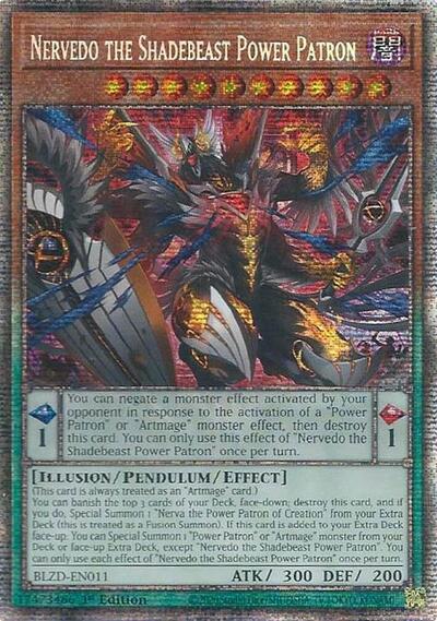 Nervedo the Shadebeast Power Patron - BLZD-EN011 - Starlight Rare - 1st Edition
