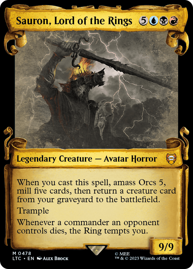 Sauron, Lord of the Rings (LTC-478) - Tales of Middle-earth Commander: (Showcase) Foil