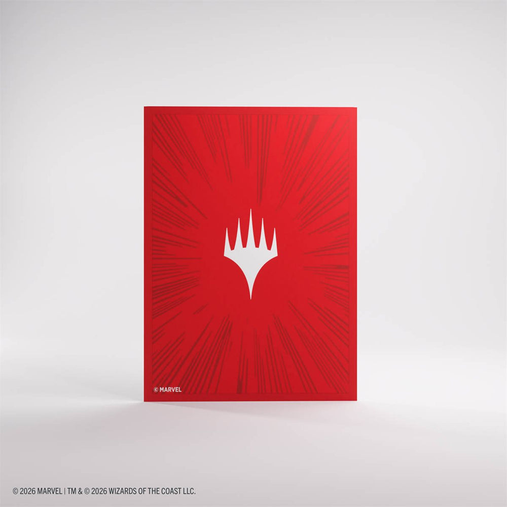 Gamegenic MTG Double Sleeve Pack Premium Art Sleeves - Standard Size - 105ct - Marvel Super Heroes - Comic Burst Red