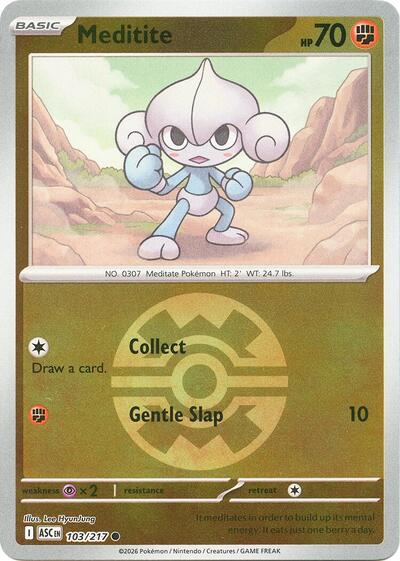 Meditite - Quick Ball - 103/217 - Common [me025-103] [Reverse Holo]