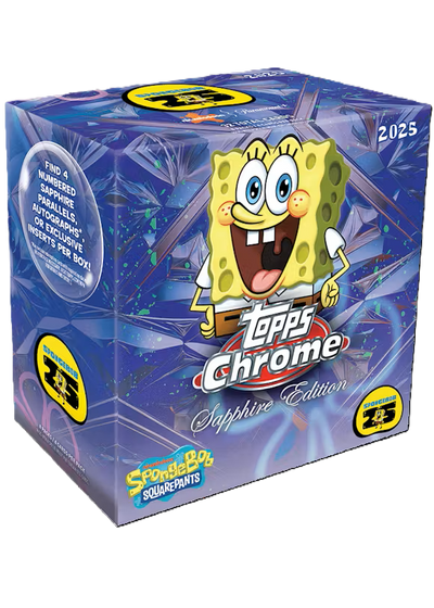 2025 Topps Chrome Spongebob Squarepants 25th Anniversary Sapphire Edition 10 Box Case