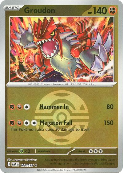 Groudon - Dusk Ball - 108/217 - Rare [me025-108] [Reverse Holo]