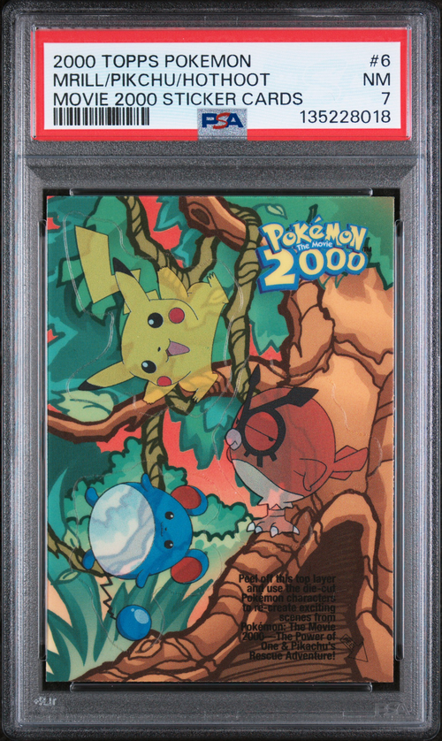PSA 7 MRILL/PIKCHU/HOTHOOT MOVIE 2000 STICKER CARDS