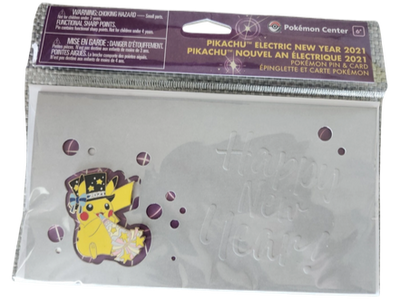 Pokemon Center Greeting Card Pins - Pikachu Electric New Year 2021