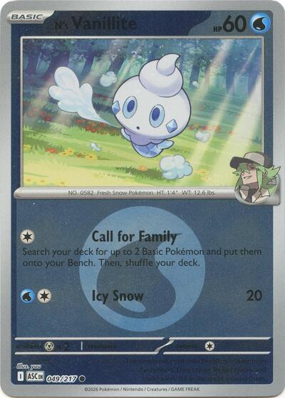 N's Vanillite - Energy Symbol Pattern - 049/217 - Common [me025-049] [Reverse Holo]