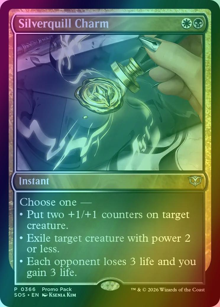 Silverquill Charm [366] [Dark Frame Promo Pack] [Secrets of Strixhaven] [Foil]