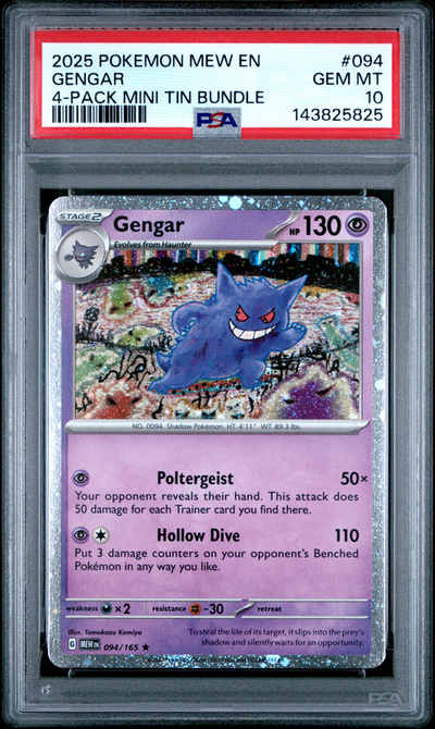 PSA 10 GENGAR 4-PACK MINI TIN BUNDLE