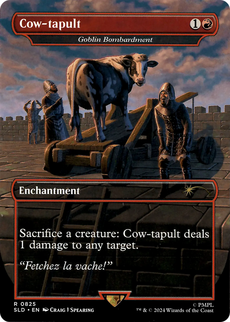 Goblin Bombardment (SLD-825) - Secret Lair Drop / Cow-tapult (Borderless)