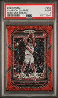 2022 Panini Prizm - #250 - Shaedon Sharpe - Red Fast Break Limited to /100- PSA Graded Card