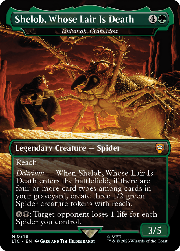 Ishkanah, Grafwidow (LTC-516) - Tales of Middle-earth Commander / Shelob, Whose Lair Is Death (Borderless) Foil