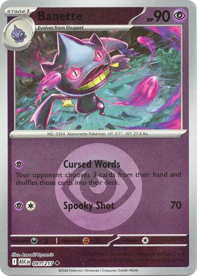 Banette - Energy Symbol Pattern - 091/217 - Uncommon [me025-091] [Reverse Holo]