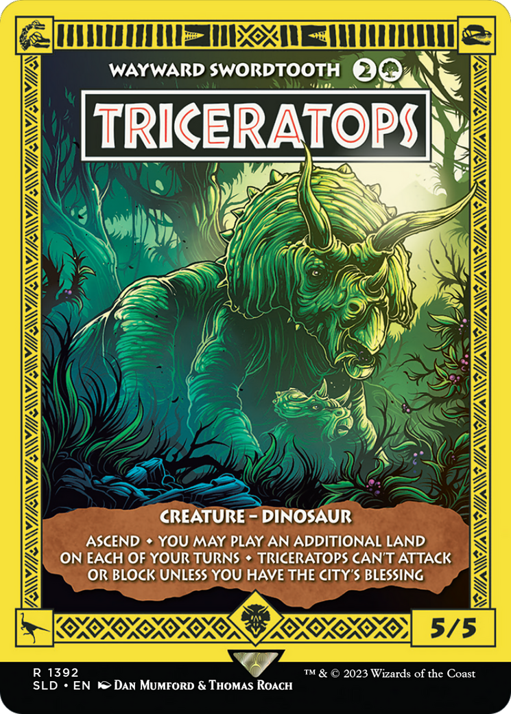 Wayward Swordtooth (SLD-1392) - Secret Lair Drop / Triceratops (Borderless)